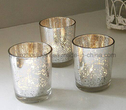 OEM Fashion Decorative Plating Glass Candle Stick Holder