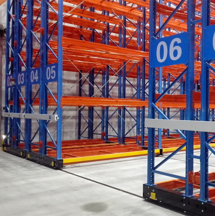 Warehouse Electrical Mobile Rack for Pallet Storage with Floor Rail