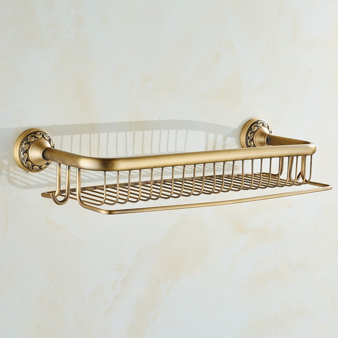 Flg Wall Mounted Bathroom Bath Rack with Solid Brass