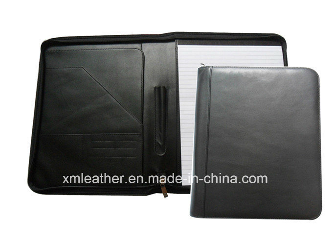 2016 Genuine Leather Presentation Holder File Folder with Zipper Closure