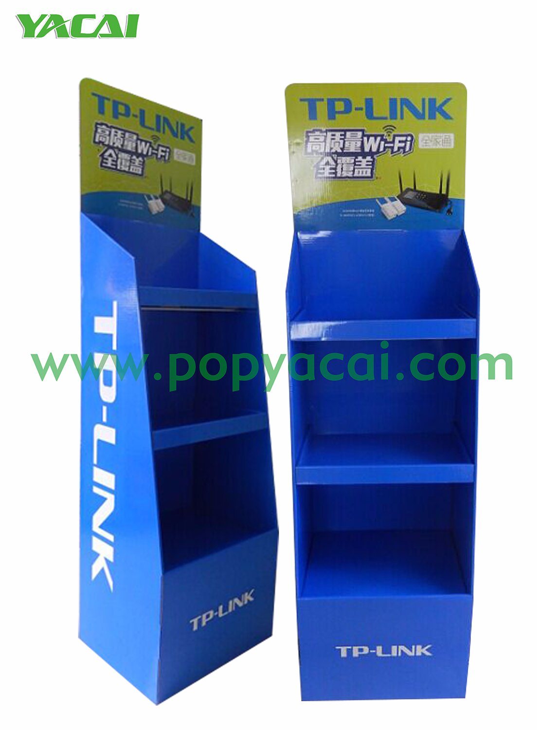 Custom Folding Tp-Link Router Cardboard Floor Kiosk Display Shelf