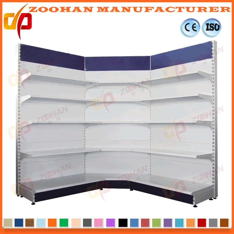 Single Sided Wall Shelf Metal Supermarket Shelves Corner Shelving (Zhs26)