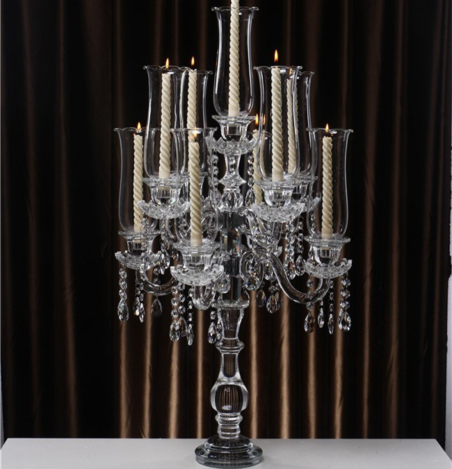 2018 New Clear Crystal Candle Hold Wedding Table Dinner Candlesticks Classic Candelabra