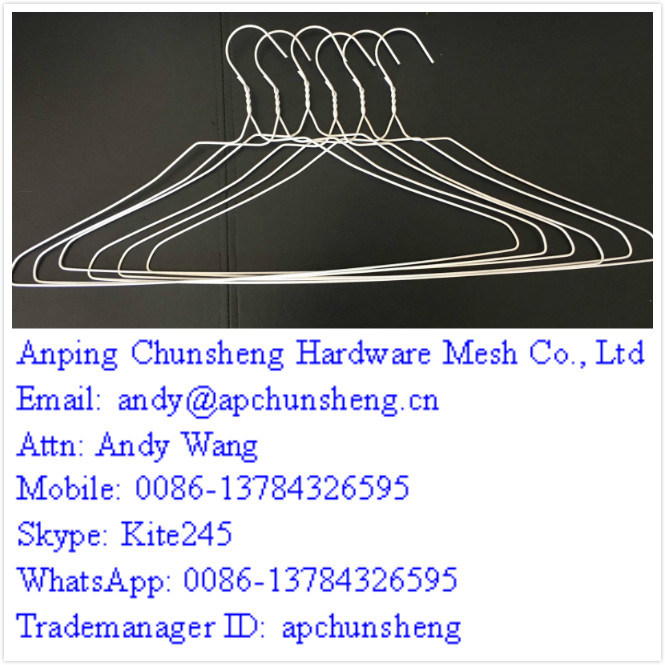 White Coated 2.0mm Wire Laundry Hangers