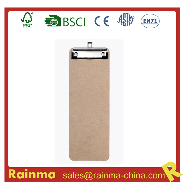 Customized 29*12 Cm Size Wooden Clipboard with Flat Clip