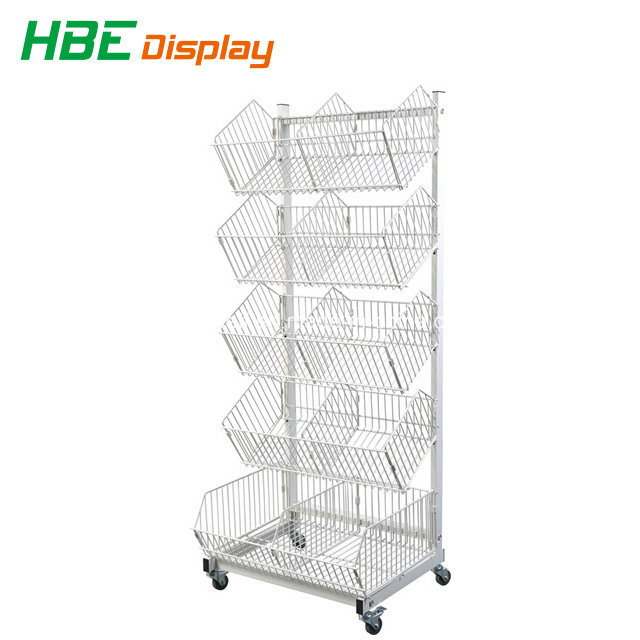 5 Tier Wire Basket Rack for Promotion