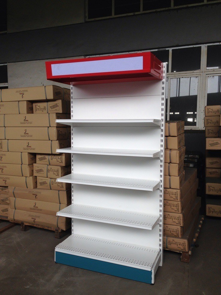 Customized Supermarket Display Shelf with Light Box