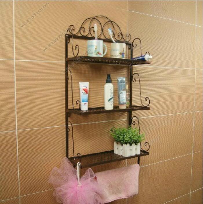 Iron Bathroom Wall Mounted Storage Rack