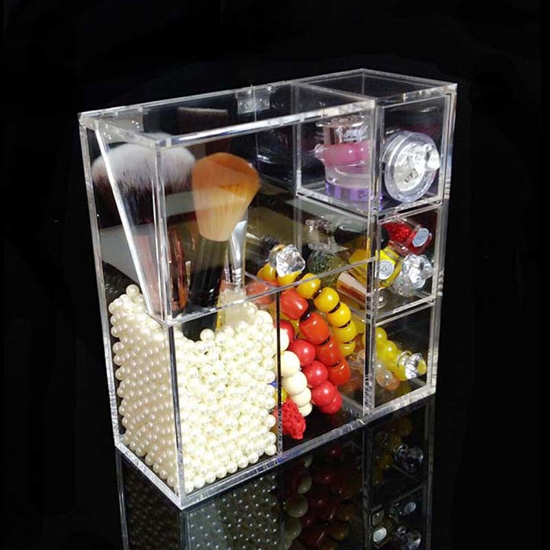 Acrylic Makeup Brush Holder with Lid