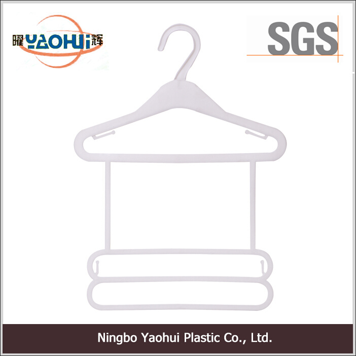 Plastic Frame Hanger with Plastic Hook for Baby Cloth