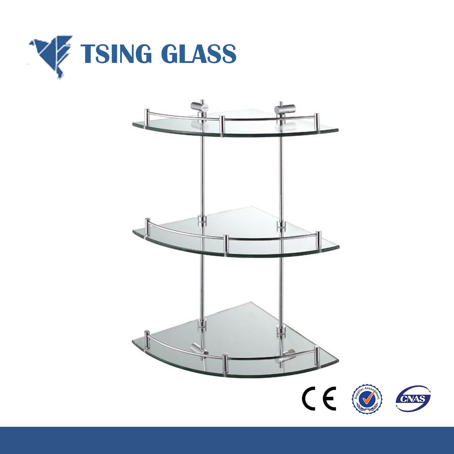 Shelf Glass for Decoration / Showeroom / Home Corner (1/4