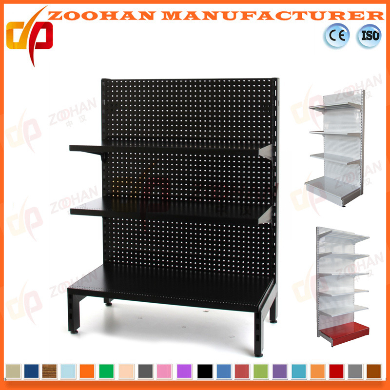 3 Tier Customized Supermarket Holeback Wall Display Shelving Unit (Zhs565)