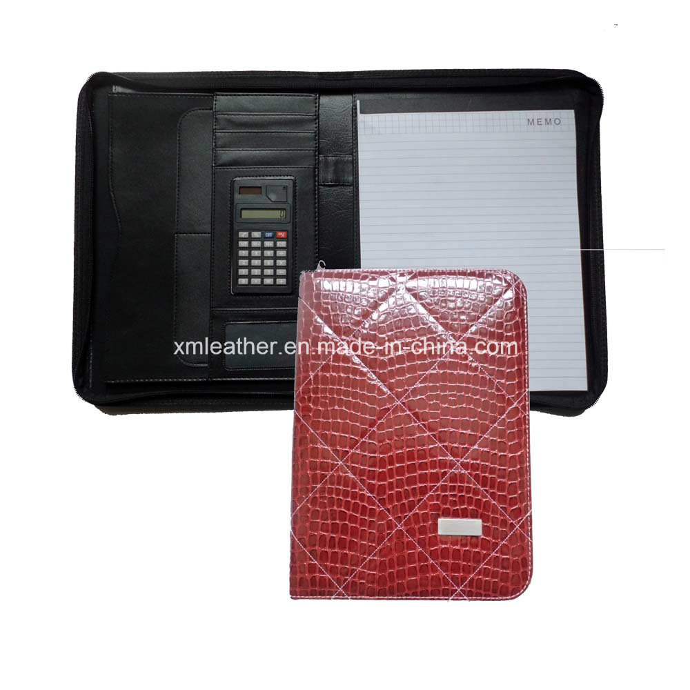 Red Leather Fashion Portfolio Organizer for Women