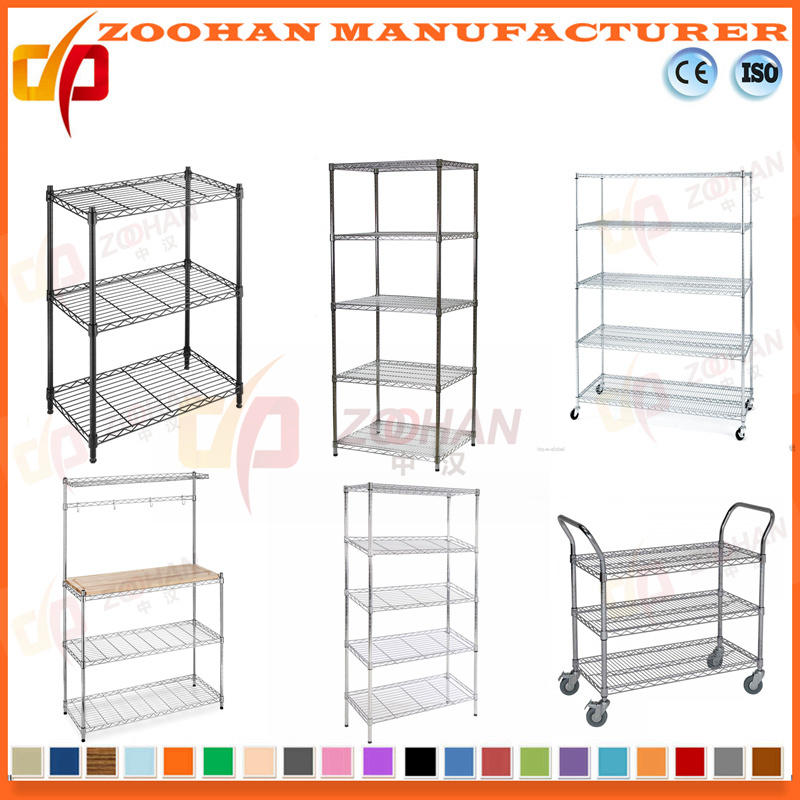 Functional Metal Home Office Storage Wire Rack Shelving (Zhw74)