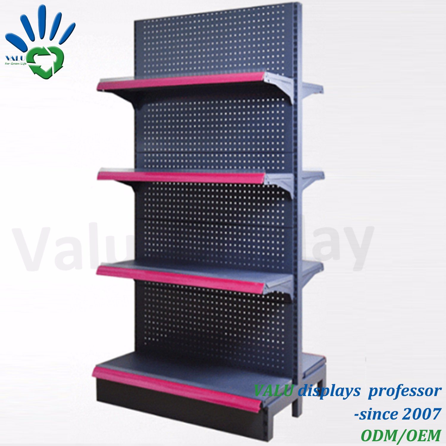 Store Fixture Punched Holes Supermarket Display Rack Shelf