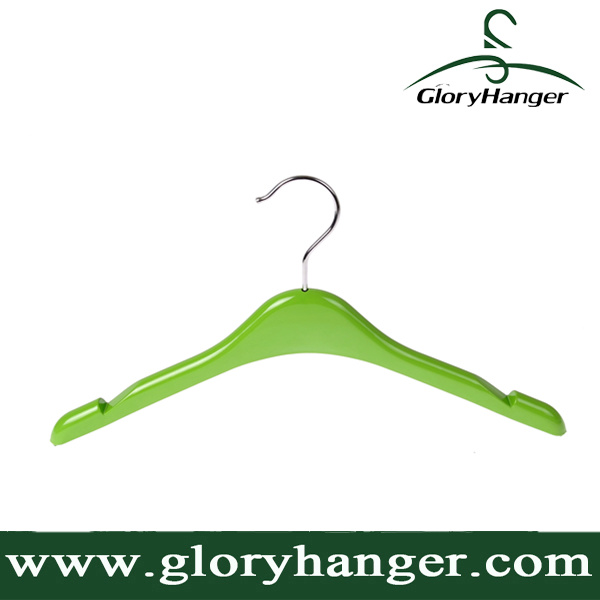 Colorful Solid Wooden Clothes Garment Hanger with Special Notched