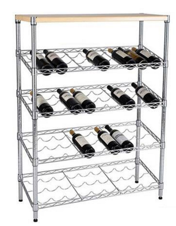 Multi-Purpose Chrome Metal Wire Wine Home Kitchen Bathroom Rack