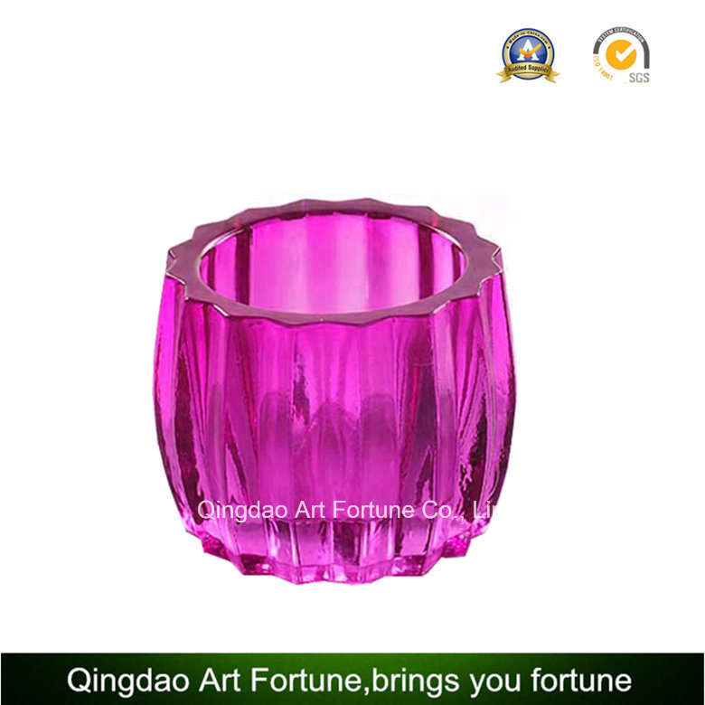 Color Ribbed Votive Glass Candle Holder Supplier