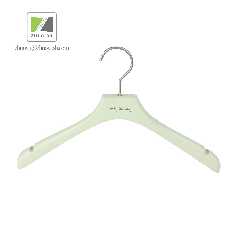 Manufacturing Beige Wooden Hanger with Laser Logo