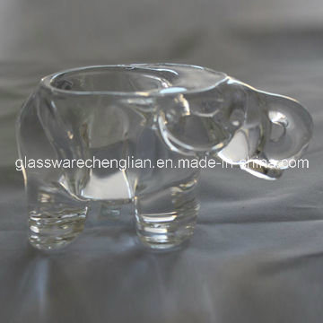 Glass Candle Holders with Elephant Shape (ZT-058)