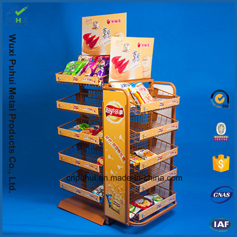 Multi Layer Adjustable Wire Basket Holder Rack for Convenient Shops