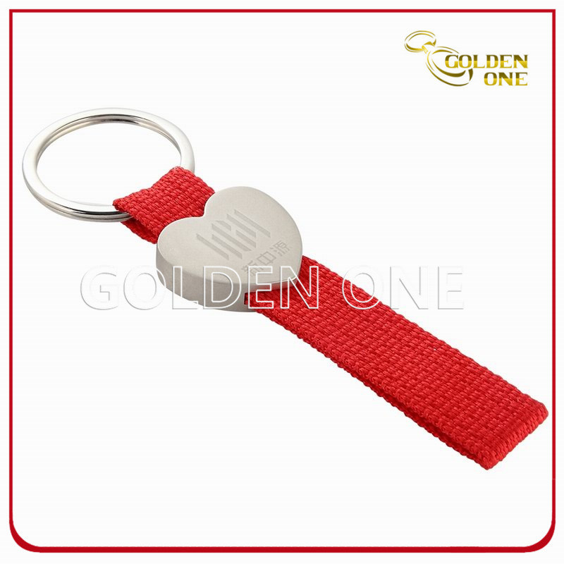 Personalized Heart Shape Metal Keychain with Lanyard