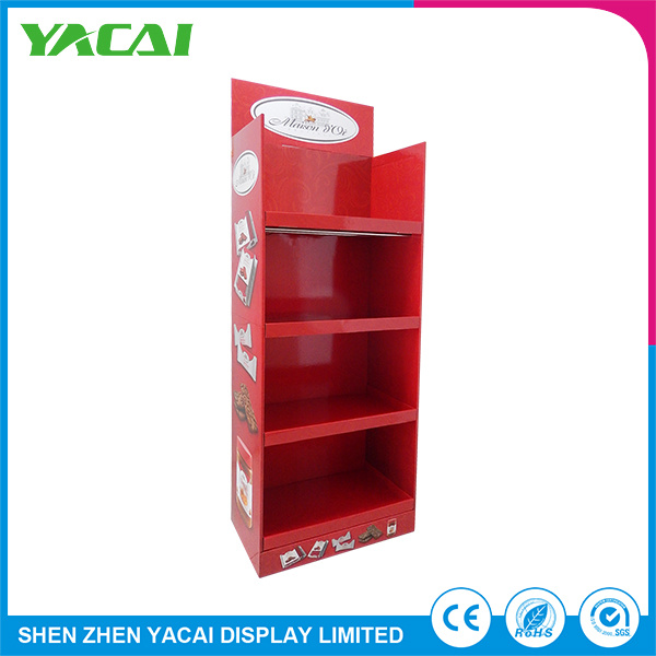 Custom Size Paper Cardboard Exhibition Stand Floor Display Rack