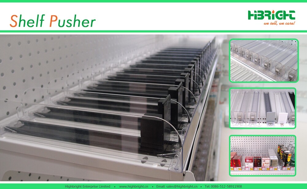 Plastic Merchandise Display Shelf Pusher