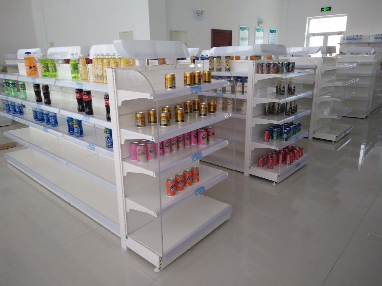 White Color Powder Coated Shop Shelf