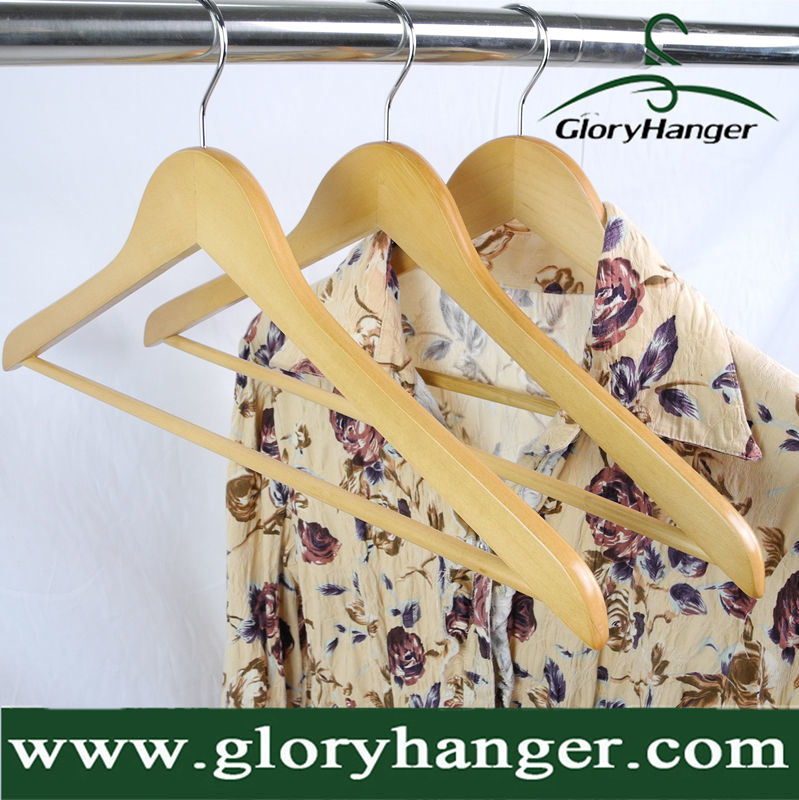 Wholesale Price Wooden Hanger with Two Clip/Matel Hook