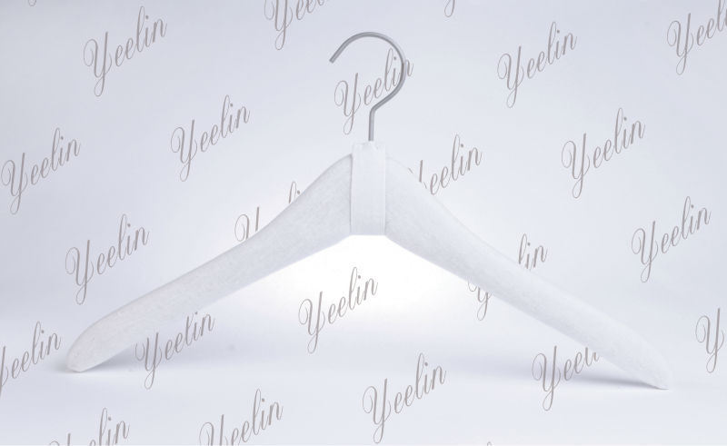 White Canvas Clothes Hanger with Wood Hanger Inside (YLFBCV011W-1)