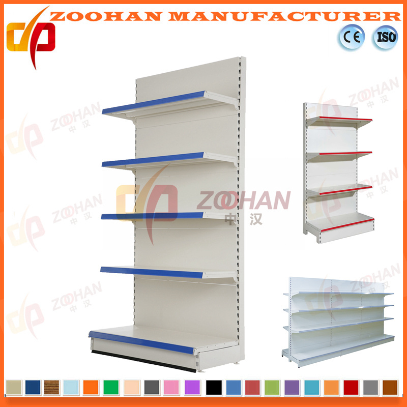 Customized Steel Iron Shelving Supermarket Flat Back Panel Wall Shelves (Zhs584)