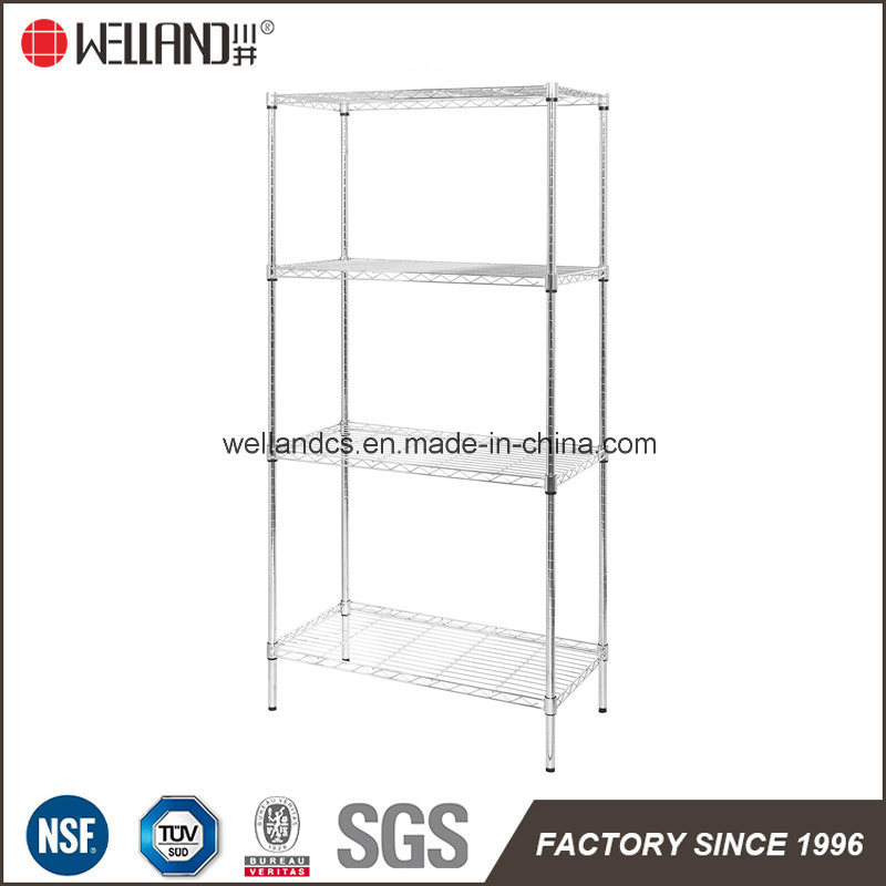 NSF Approval 4 Tiers Home Light Duty 120kg Chrome Steel Wire Rack