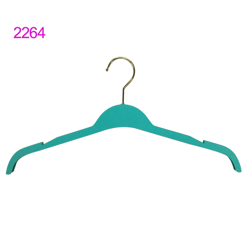 Colored Plastic Rubber Coating Shirt Hanger with Notches