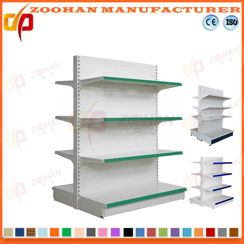 4 Tier Customized Steel Double Side Display Supermarket Shelving (Zhs514)