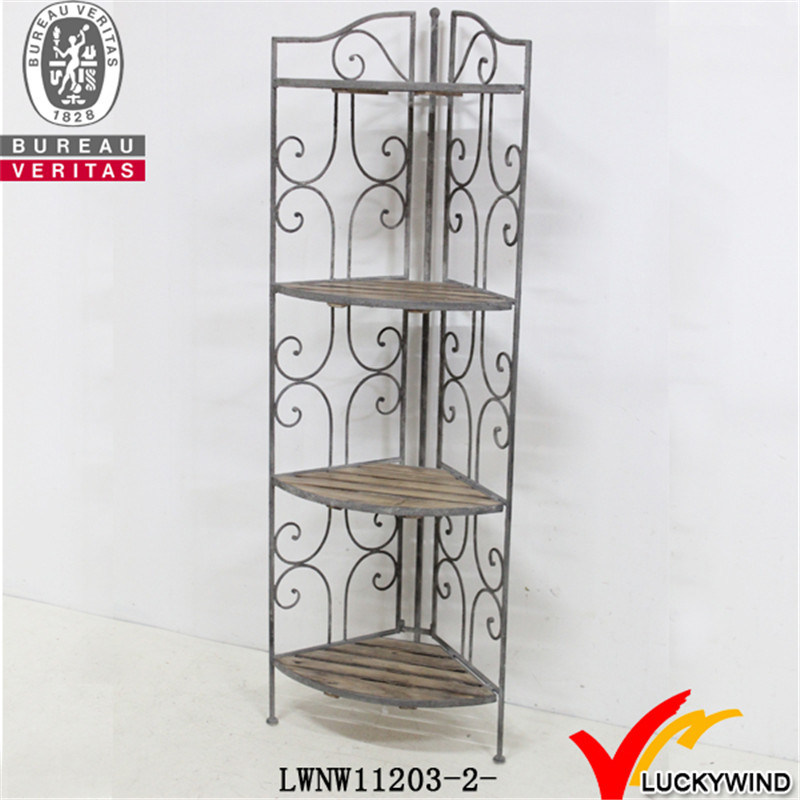 Metal & Wood Foldable Corner Rack