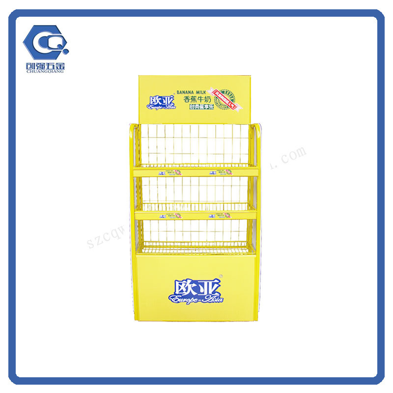 Supermaket Floor-Standing Metal Soft Drink Display Rack