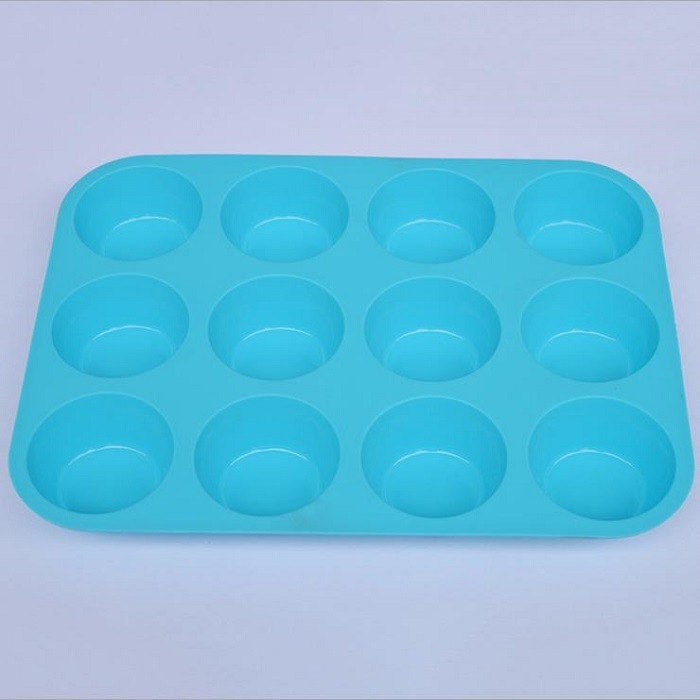 Eco-Friendly Silicone Mold Round Cake 12 Cup Cake Mould