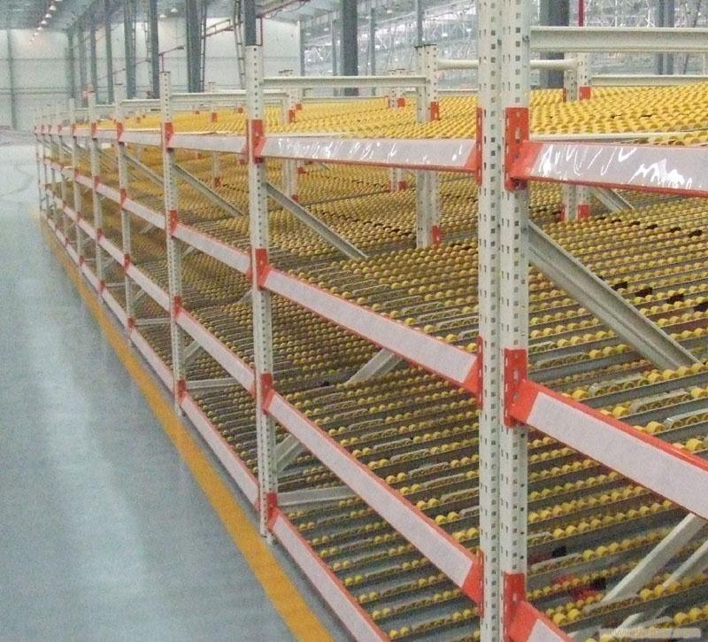 Flow Rack Sheving for Warehouse Storage System