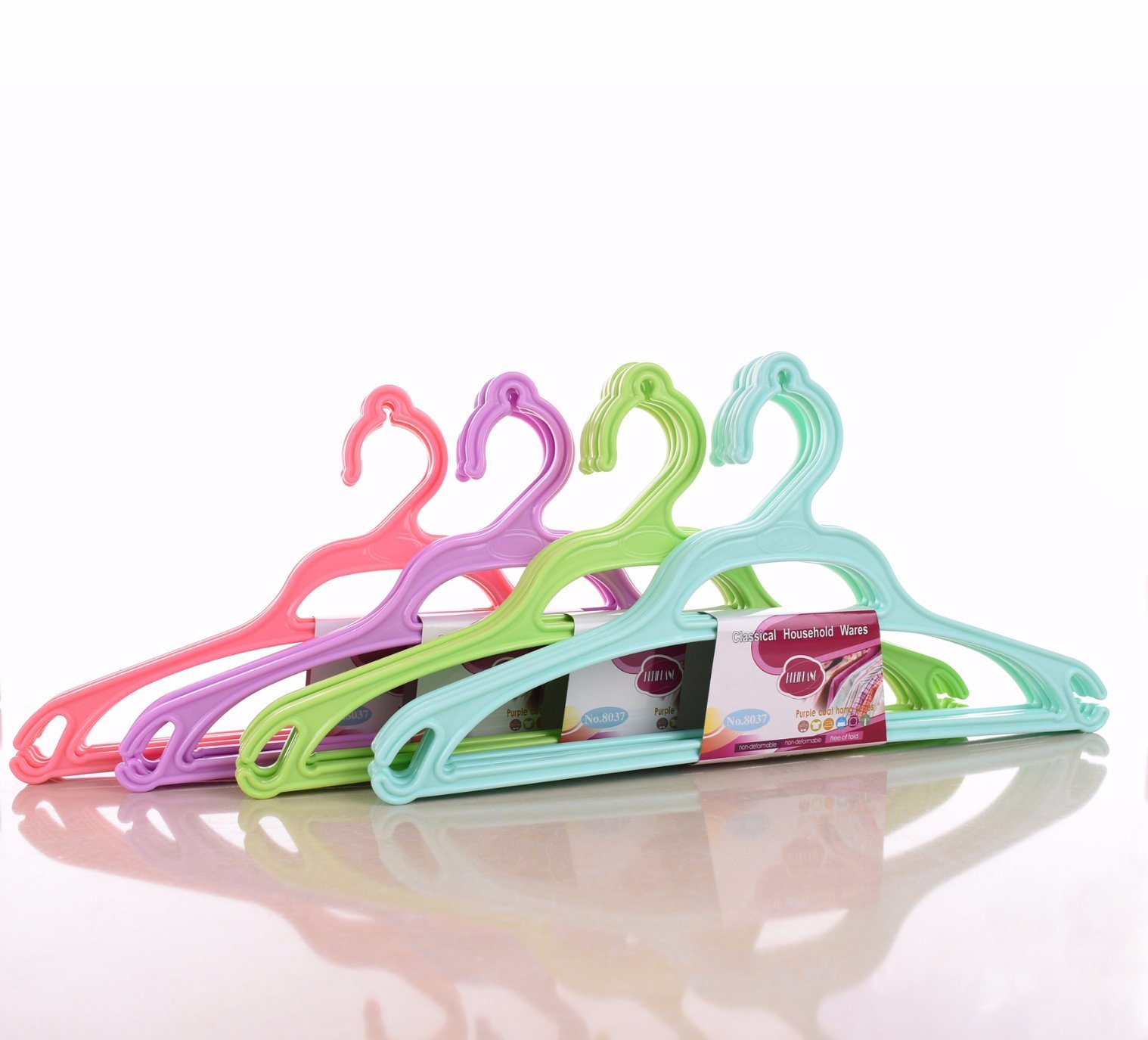 Colorful Flat Clothes Plastic Coat Hanger For Display