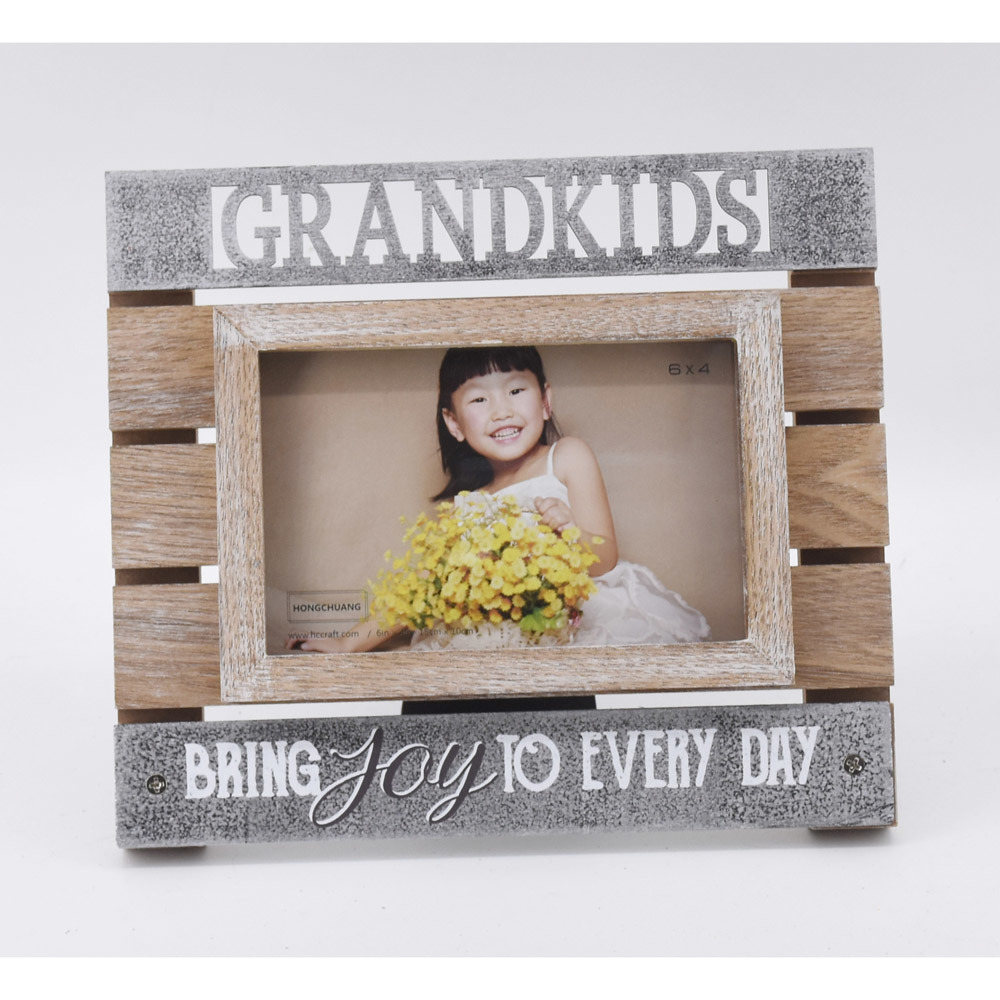 New Wooden Photo Frame with Metal Letters