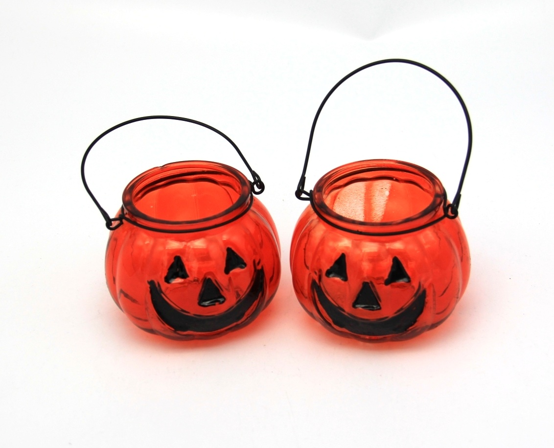 Hot Sale Pumpkin Shape Glass Candle Holders