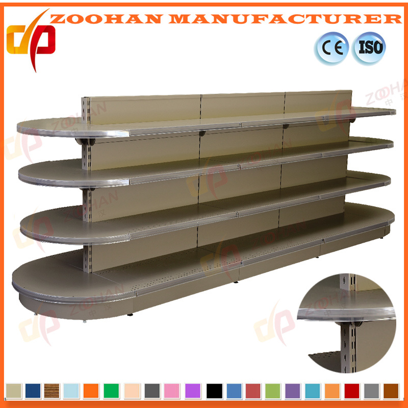 Fashion Round Head Gondola Customized Supermarket Display Shelf (ZHs605)