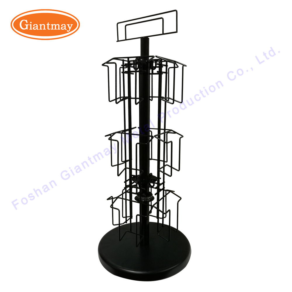 Rotating Counter Top Wire Greeting Card Holder Wholesale Display Racks for Shop