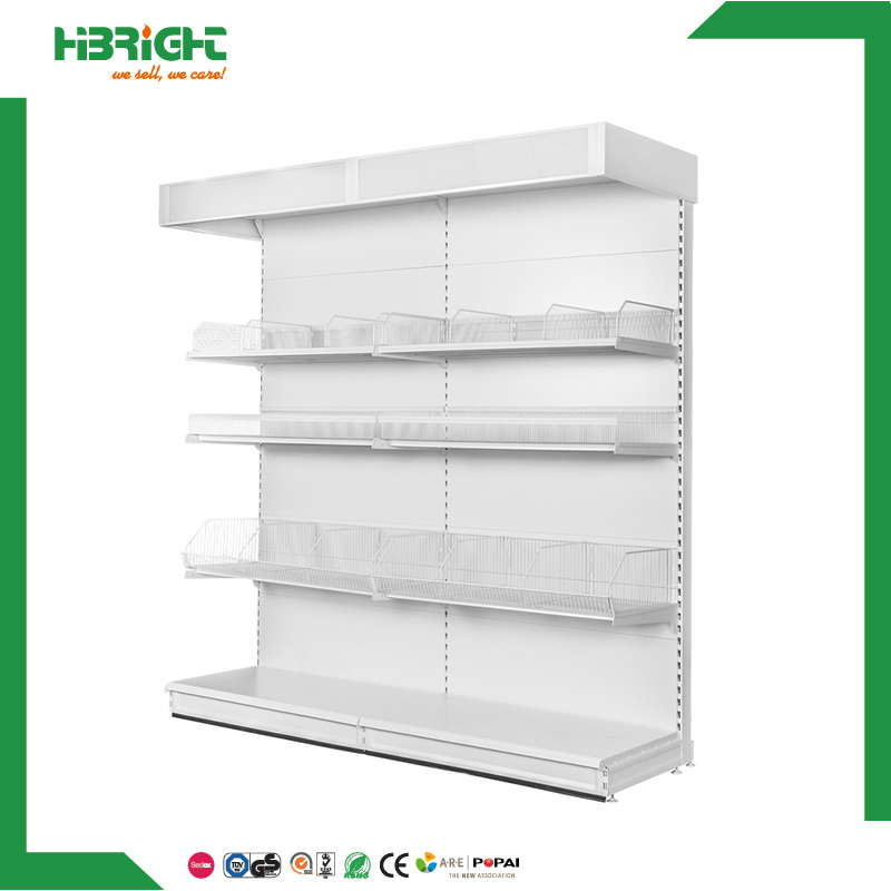 Single Sided Convenient Store Gondola Metal Wall Shelf