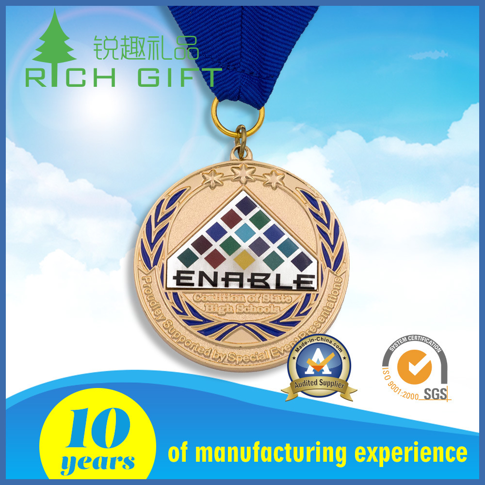 Custom Metal Made Award Campaign Medal with Ribbon