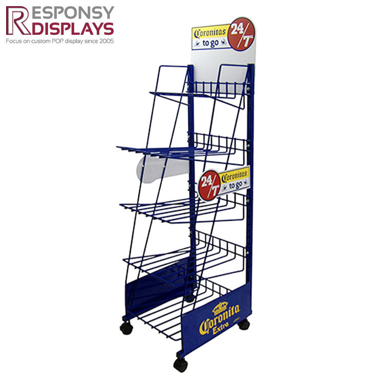 Indoor Strong Floor Metal Customized Food Display Rack