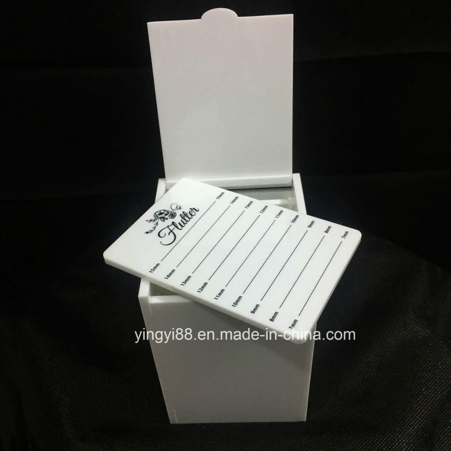 New Design Eyelash Organizer White Acrylic Eyelash Box