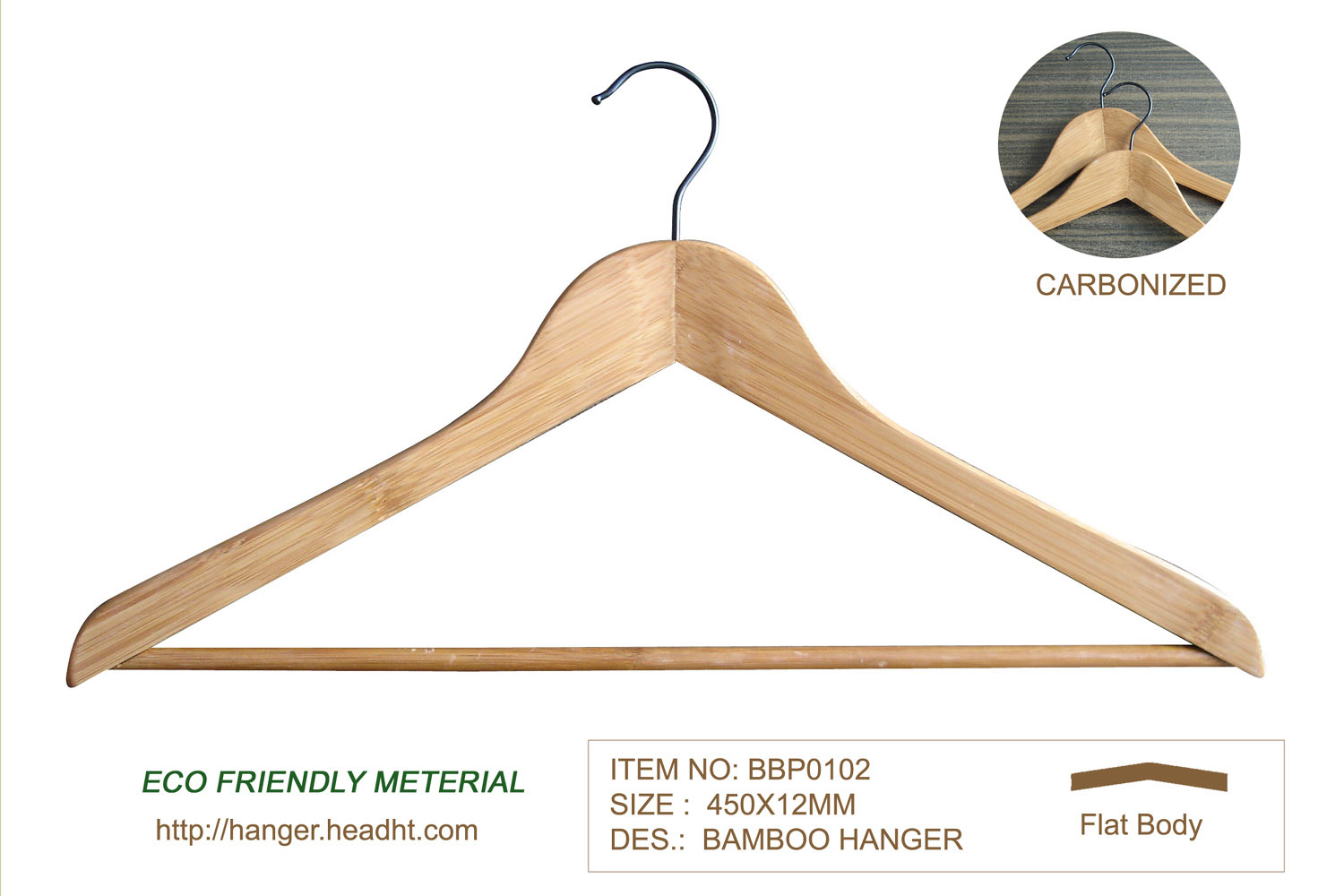 Recyclable Bamboo Eco material Clothes Hangers