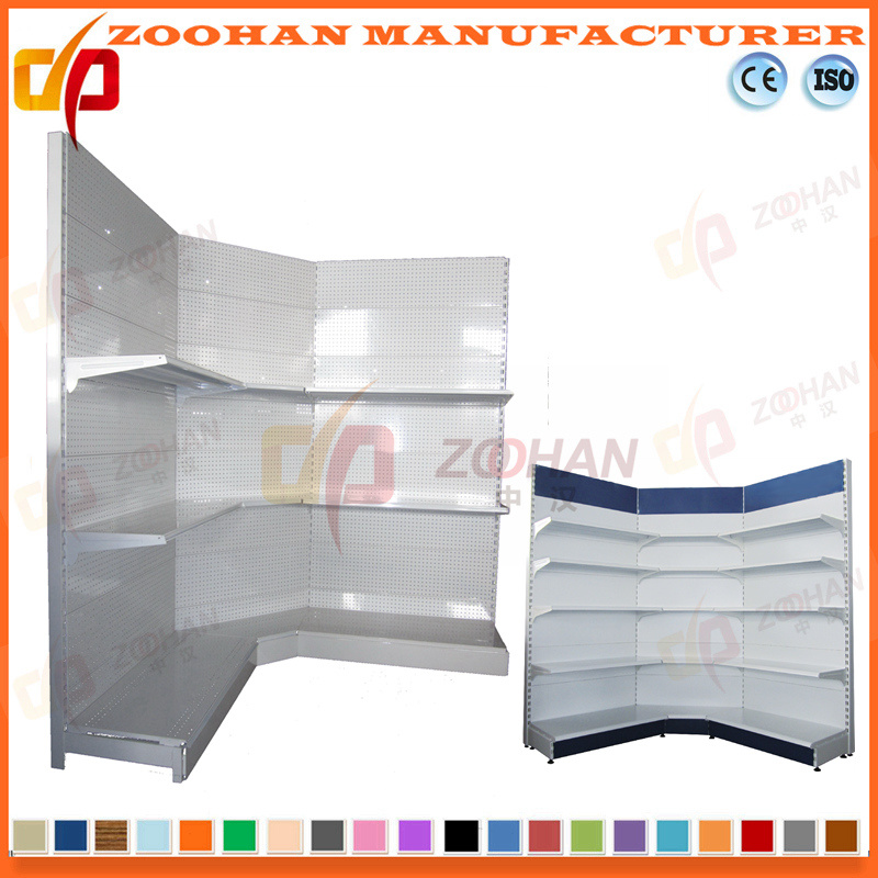 Manufactured Customized Steel Supermarket Retail Wall Corner Shelf (Zhs597)